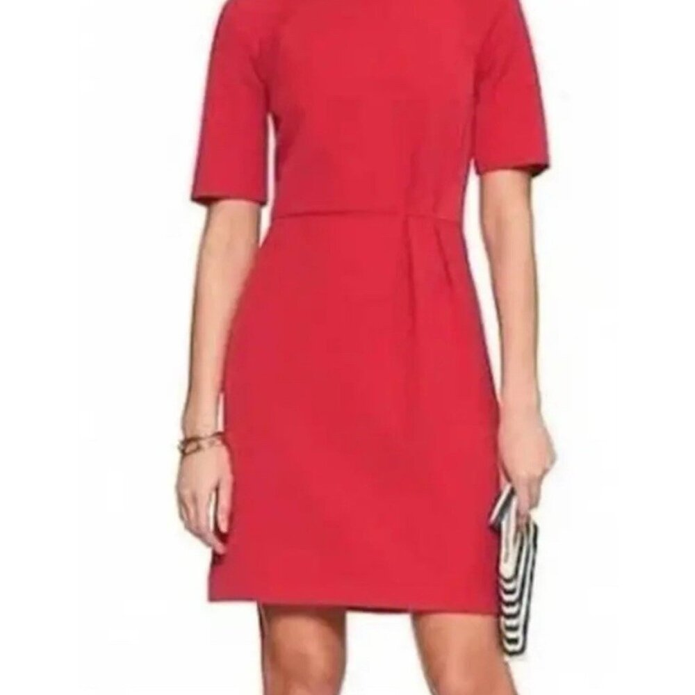 Banana Republic 6 Classic Red Sheath Dress Office Party Holiday‎ Cocktail Ponte